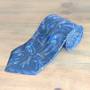 Carlo Palazzi Grey Geometric Design 100% Silk Tie